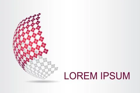 Logo stylized spherical surface with abstract shapes Stock Illustration