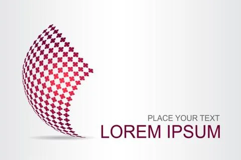 Logo stylized spherical surface with abstract shapes Stock Illustration