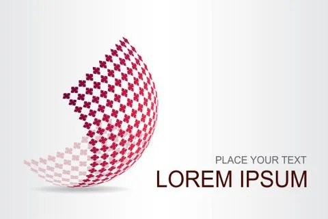 Logo stylized spherical surface with abstract shapes Illustrazione stock