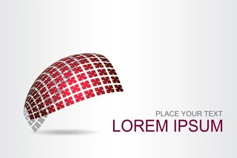 Logo stylized spherical surface with abstract shapes Stock Illustration