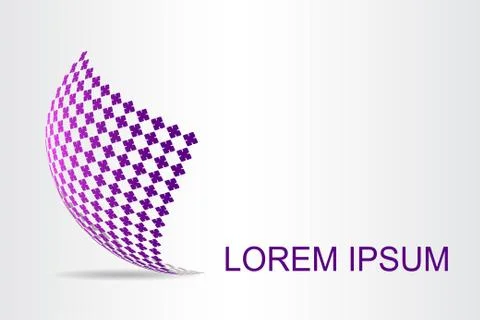 Logo stylized spherical surface with abstract shapes Stock Illustration