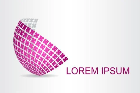 Logo stylized spherical surface with abstract shapes Stock Illustration