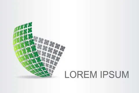 Logo stylized spherical surface with abstract shapes Stock Illustration