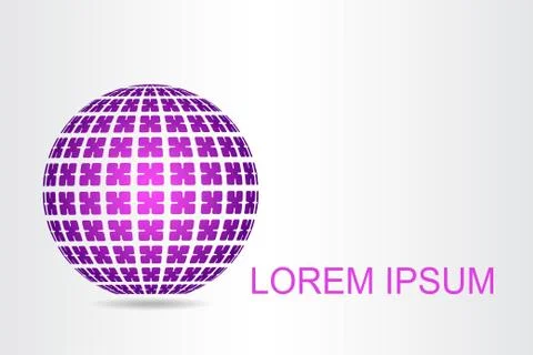 Logo stylized spherical surface with abstract shapes Stock Illustration