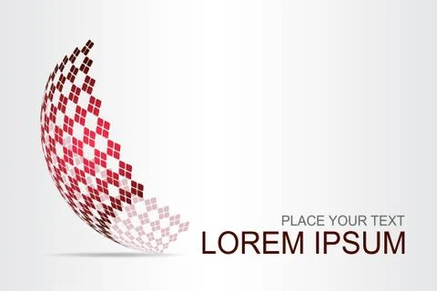 Logo stylized spherical surface with abstract shapes Stock Illustration