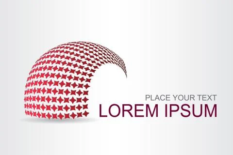 Logo stylized spherical surface with abstract shapes Stock Illustration
