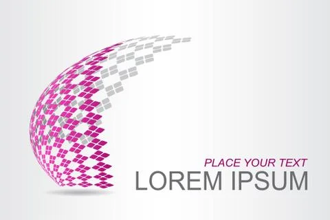 Logo stylized spherical surface with abstract shapes Stock Illustration