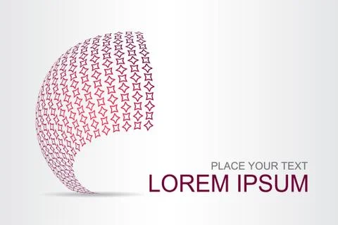 Logo stylized spherical surface with abstract shapes Stock Illustration