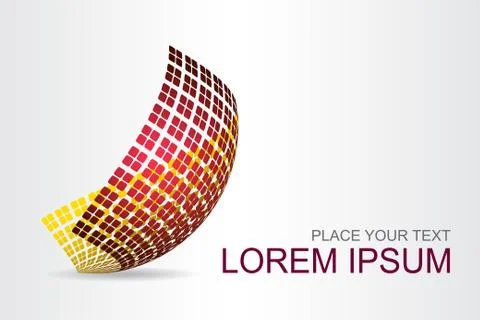 Logo stylized spherical surface with abstract shapes Stock Illustration