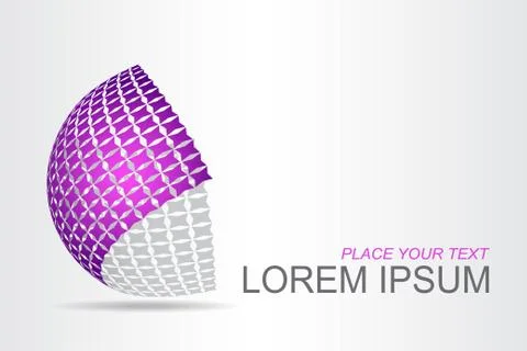 Logo stylized spherical surface with abstract shapes Stock Illustration