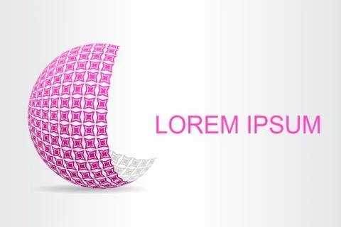 Logo stylized spherical surface with abstract shapes Illustrazione stock
