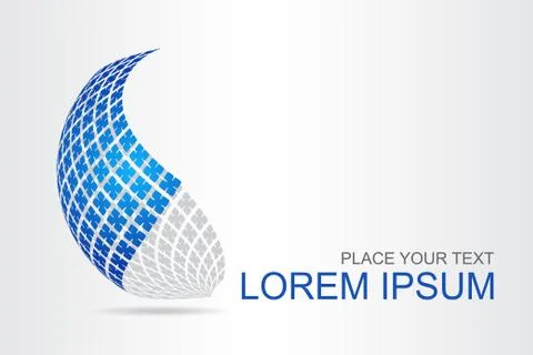 Logo stylized spherical surface with abstract shapes Stock Illustration