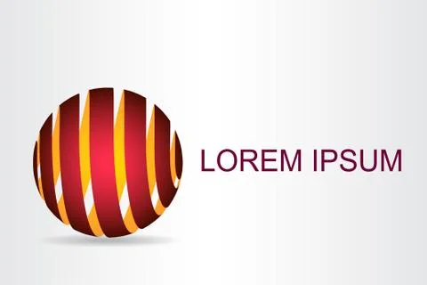Logo stylized spherical surface with abstract shapes Stock Illustration