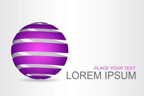 Logo stylized spherical surface with abstract shapes Stock Illustration