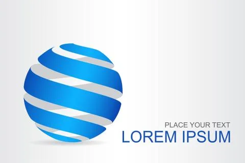 Logo stylized spherical surface with abstract shapes Stock Illustration