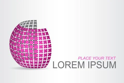 Logo stylized spherical surface with abstract shapes Stock Illustration