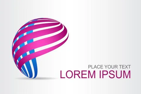 Logo stylized spherical surface with abstract shapes Illustrazione stock