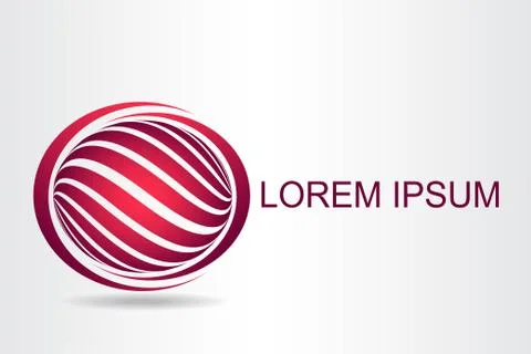 Logo stylized spherical surface with abstract shapes Illustrazione stock