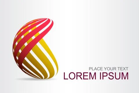 Logo stylized spherical surface with abstract shapes Stock Illustration