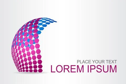 Logo stylized spherical surface with abstract shapes Illustrazione stock