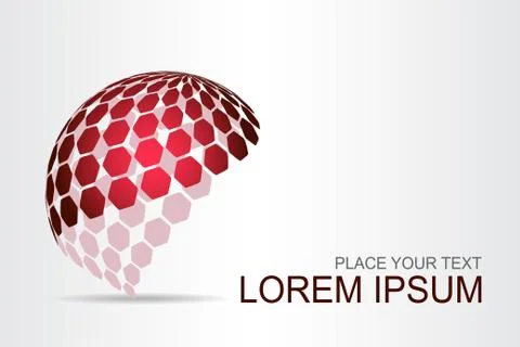 Logo stylized spherical surface with abstract shapes Stock Illustration