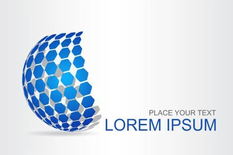 Logo stylized spherical surface with abstract shapes Stock Illustration