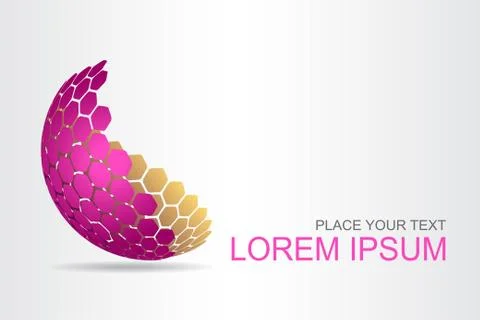 Logo stylized spherical surface with abstract shapes Stock Illustration