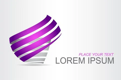 Logo stylized spherical surface with abstract shapes Stock Illustration