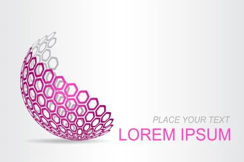 Logo stylized spherical surface with abstract shapes Stock Illustration