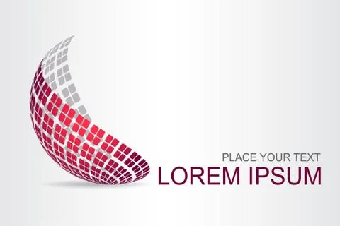 Logo stylized spherical surface with abstract shapes Stock Illustration