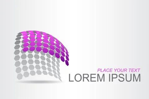 Logo stylized spherical surface with abstract shapes Stock Illustration