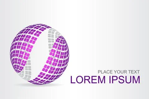 Logo stylized spherical surface with abstract shapes Stock Illustration