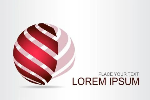 Logo stylized spherical surface with abstract shapes Stock Illustration
