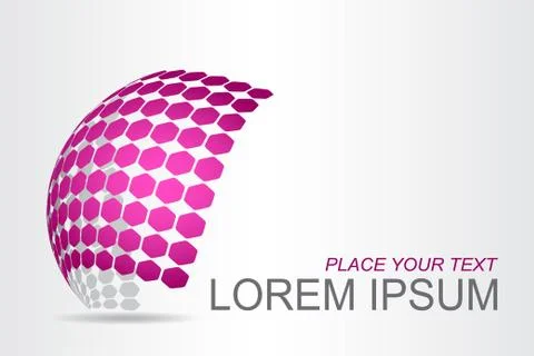 Logo stylized spherical surface with abstract shapes Stock Illustration