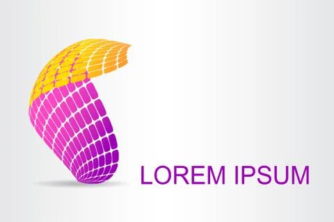 Logo stylized spherical surface with abstract shapes Stock Illustration