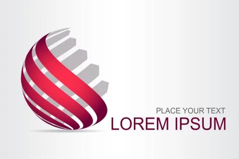 Logo stylized spherical surface with abstract shapes Stock Illustration