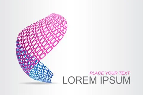 Logo stylized spherical surface with abstract shapes Stock Illustration