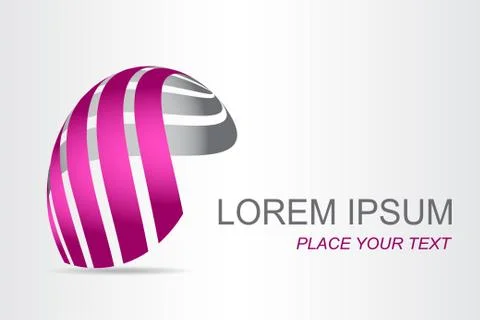 Logo stylized spherical surface with abstract shapes Stock Illustration