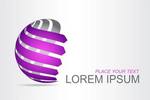 Logo stylized spherical surface with abstract shapes Stock Illustration