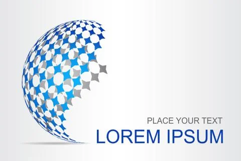 Logo stylized spherical surface with abstract shapes Illustrazione stock