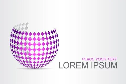 Logo stylized spherical surface with abstract shapes Stock Illustration