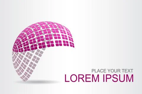 Logo stylized spherical surface with abstract shapes Stock Illustration