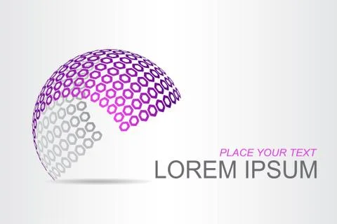 Logo stylized spherical surface with abstract shapes Stock Illustration