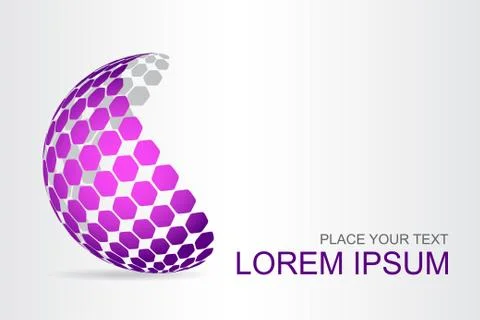 Logo stylized spherical surface with abstract shapes Stock Illustration