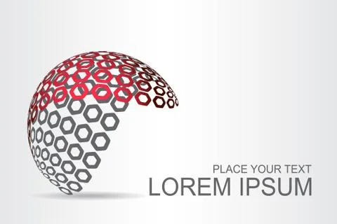 Logo stylized spherical surface with abstract shapes Stock Illustration