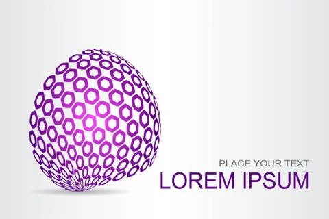 Logo stylized spherical surface with abstract shapes Stock Illustration