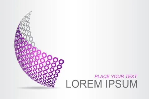 Logo stylized spherical surface with abstract shapes Stock Illustration