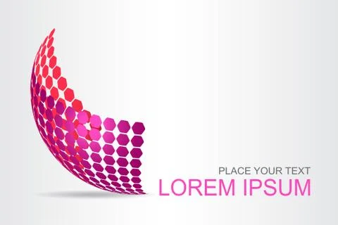 Logo stylized spherical surface with abstract shapes Illustrazione stock