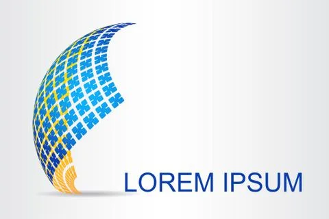 Logo stylized spherical surface with abstract shapes Stock Illustration