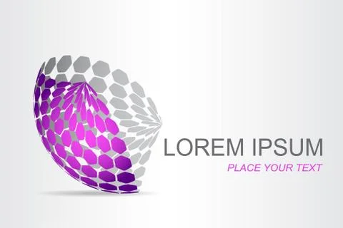 Logo stylized spherical surface with abstract shapes Stock Illustration
